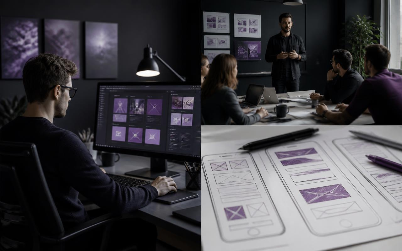Designer creating a website