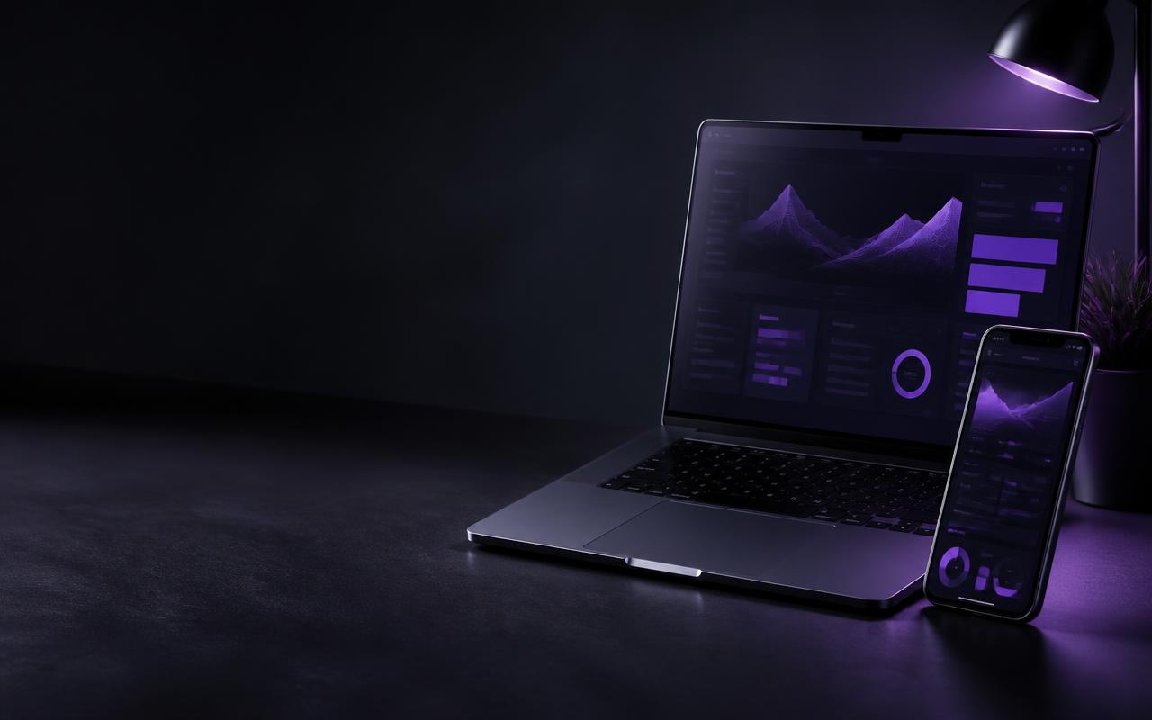 Digital product on laptop and phone